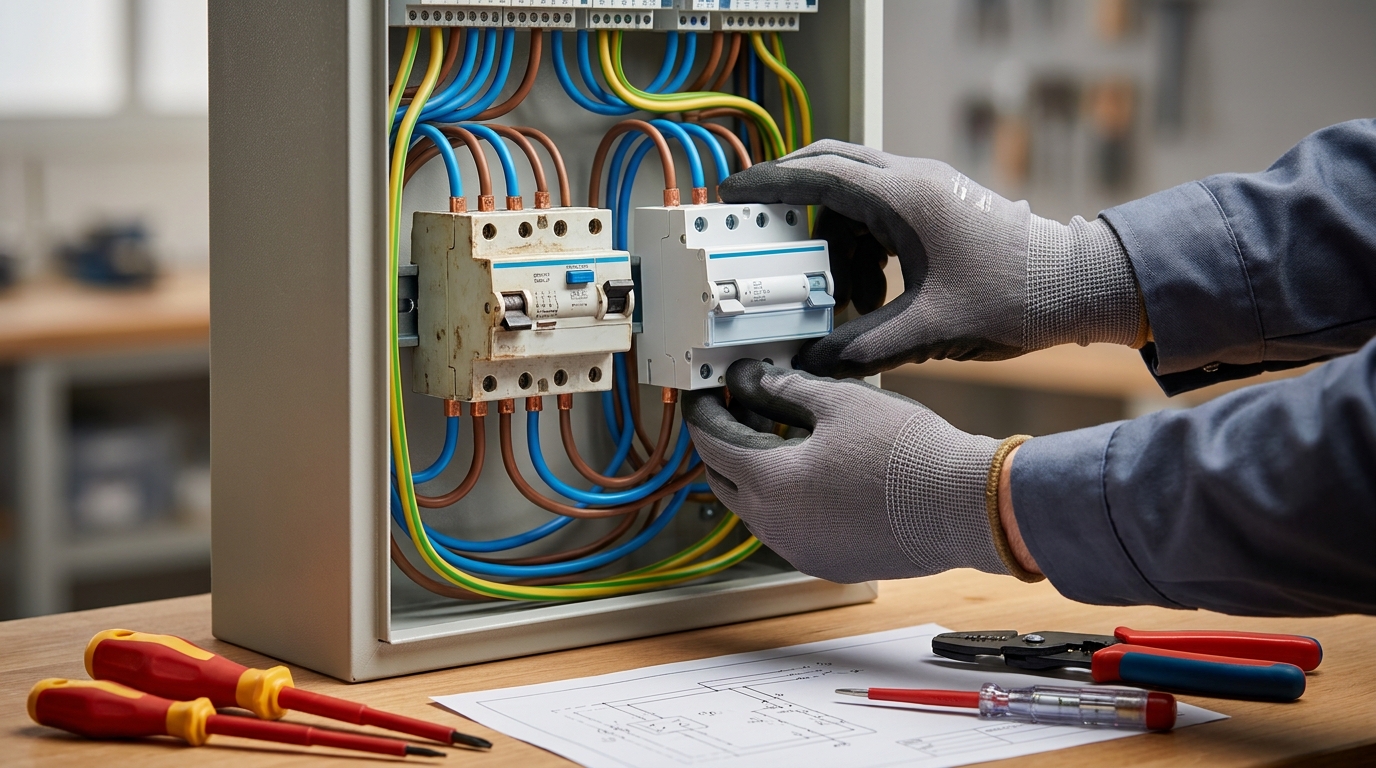 Aardlekschakelaar vervangen door aardlekautomaat