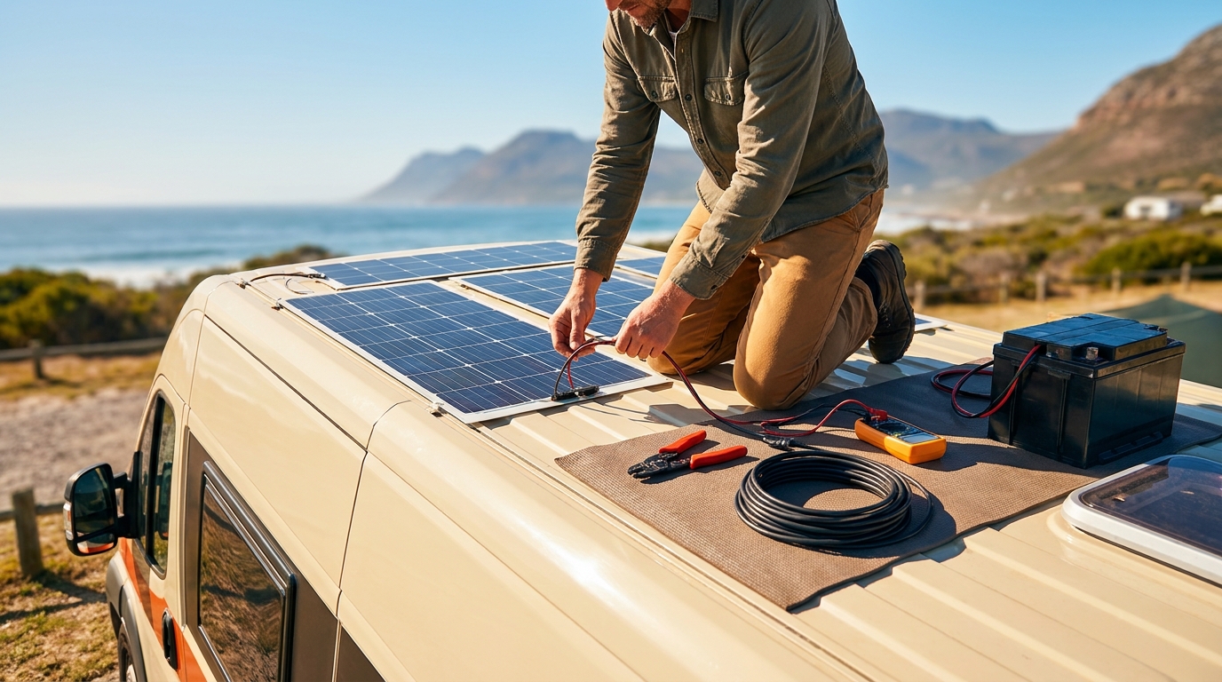 Hoe zonnepanelen aansluiten camper